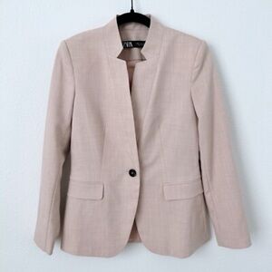 Zara Blush Soft Pink Blazer Size 2